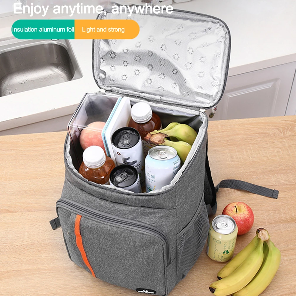 

18L Large Capacity Thermal Backpack Waterproof Refrigerator Lunch Bag Fresh Keeping Cooler Insulated Picnic Food Storage Daypack