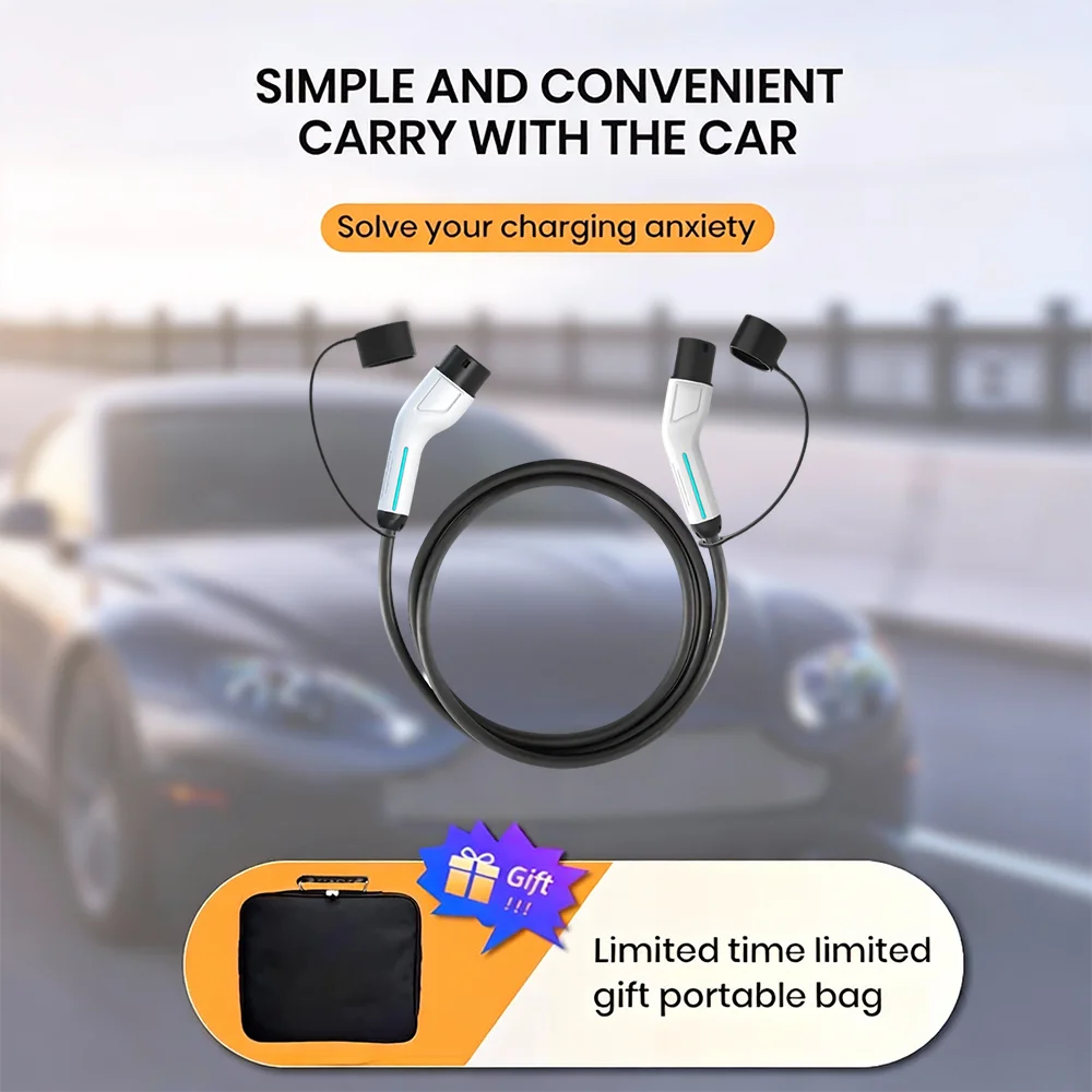 Фото Shineyou: Настраиваемый по длине кабель-переходник AC Type2 - Type2 (CCS2) для зарядки электромобилей, 3 фазы, штекер-гнездо, IP54, IEC 62196-2, 11 кВт, 10 м №3