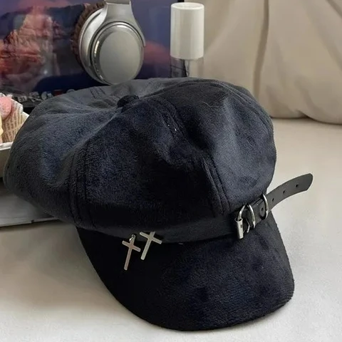 Ne Punk Черный берет из хлопка