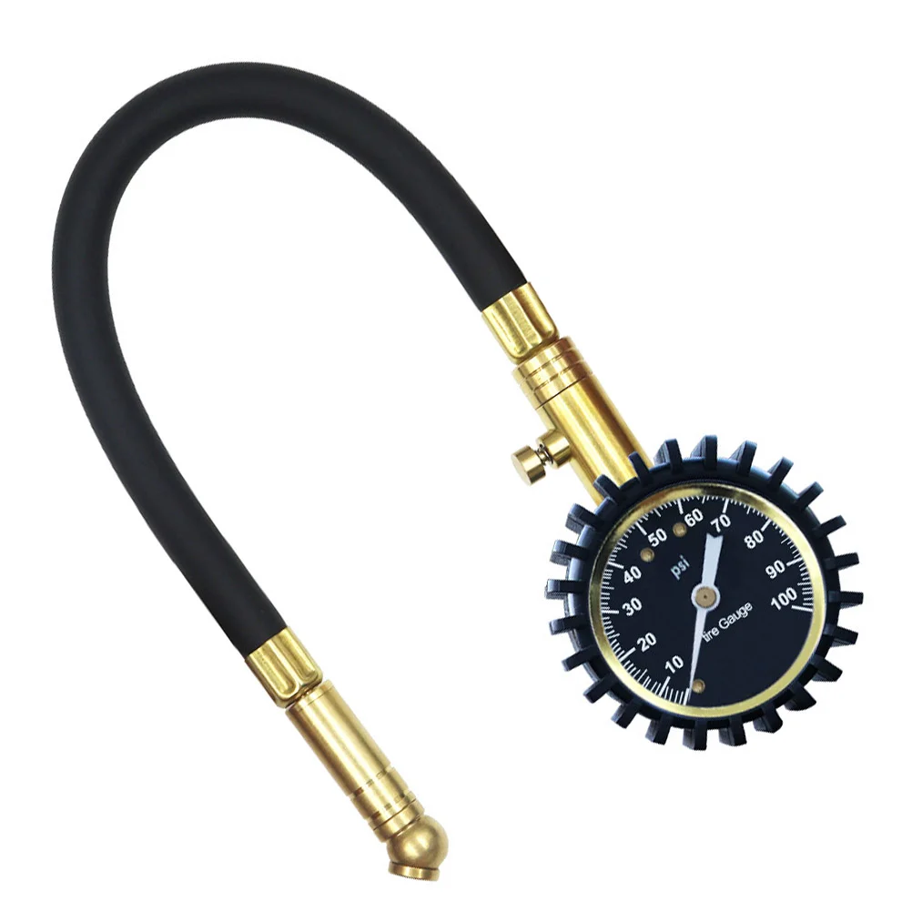 

Air Pressure Gauge Car Tire Inflator with Flexible Hose Tire Pressure Meter