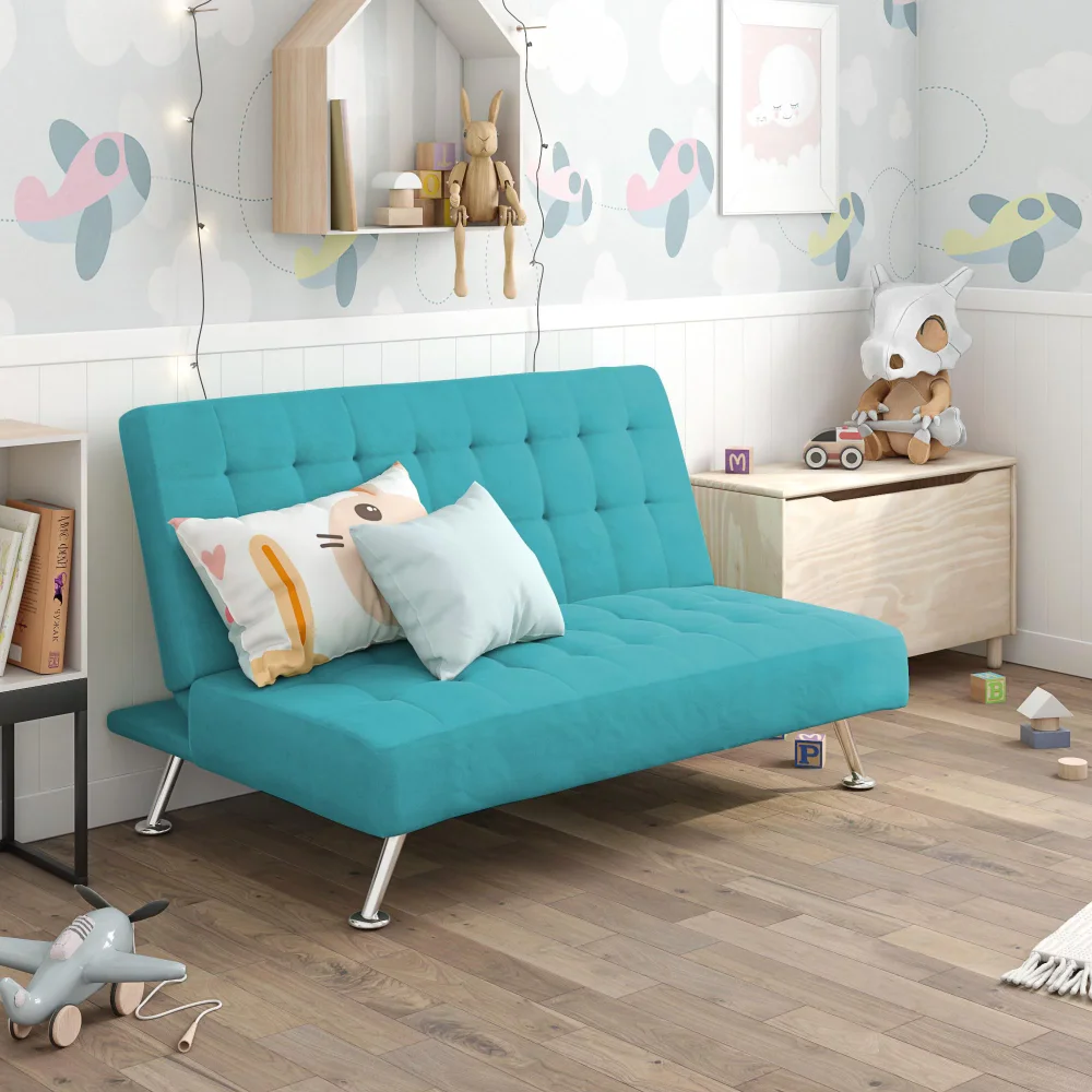 

DHP Milo Kids Sofa Futon, Teal