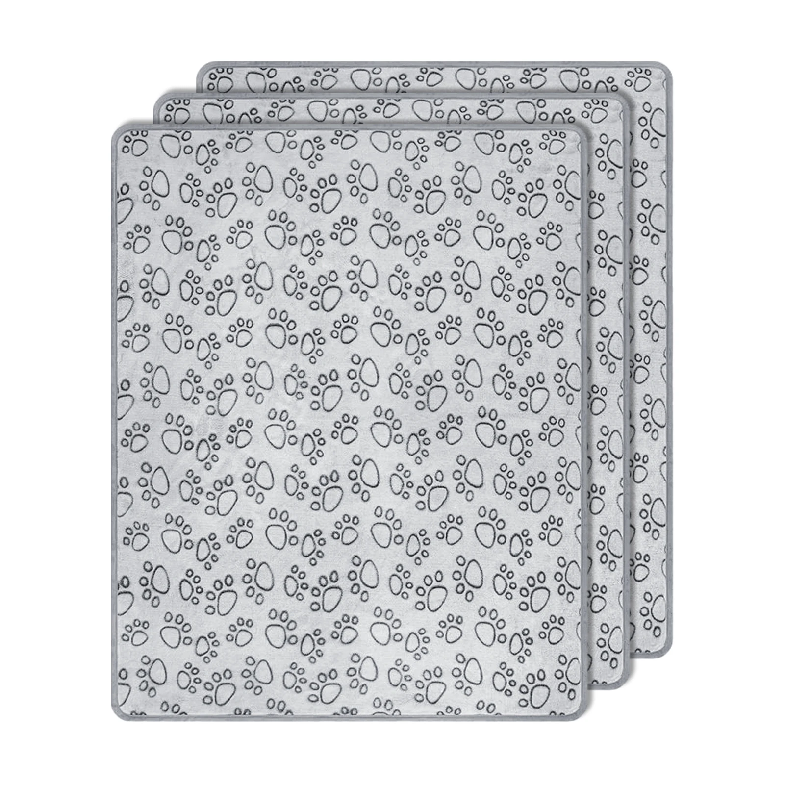 

3pcs Washable Warm Smooth Cats Dog Blanket With Cute Foot Print Thickened Fluffy Pet Sofa Rectangle Home Soft Comfortable