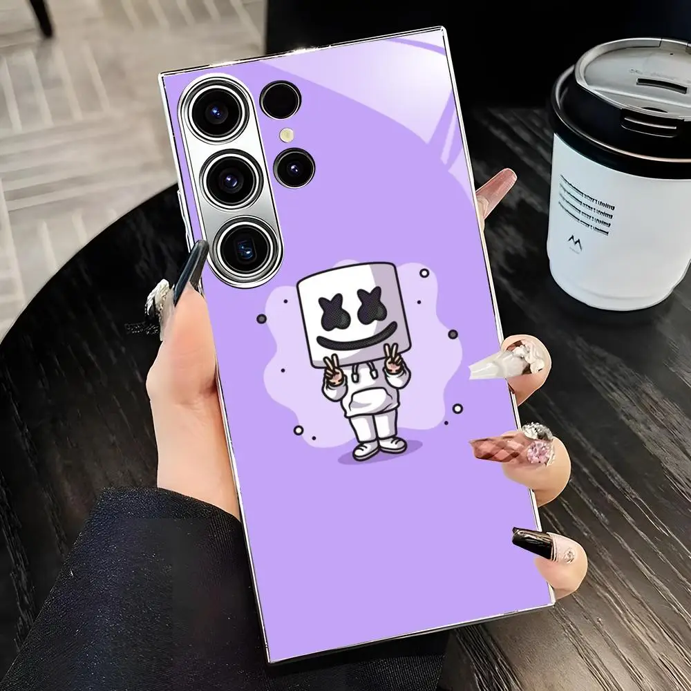 Фото Горячая новинка: Роскошный чехол M-Marshmeloes для Samsung S26 S25 S24 S23 S22 S21 Plus Ultra FE Edge из гальванизированного стекла №2