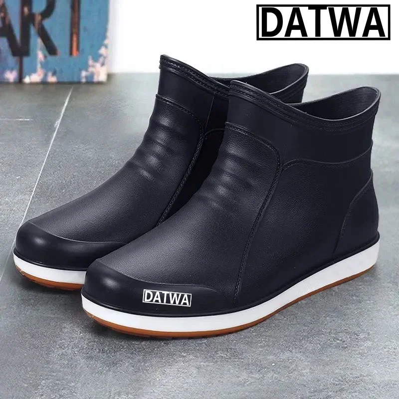 

2023 DATWA Fishing Shoes Men's Outdoor Short Kitchen Waterproof Rain Boots Rubber Water Boots Anti Slip Work Shoes