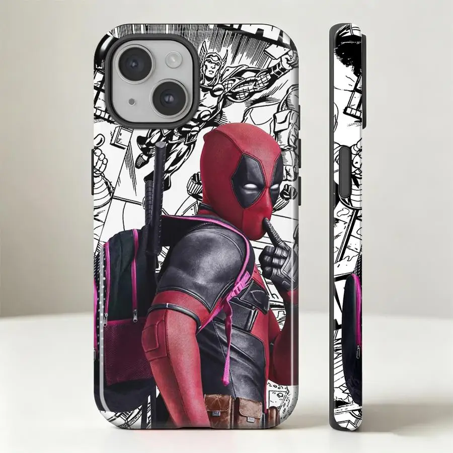 Фото Чехол для телефона Apple iPhone 17 Air 11 16 Pro Max 14 XS XR 13 15 Plus 16e 12, мягкий чехол-накладка Deadpool Love №2