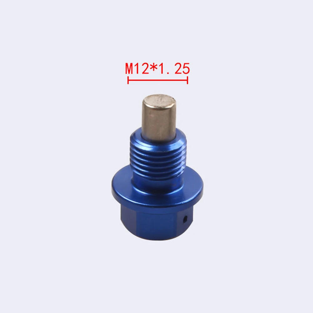 

Anodized Magnetic Oil Change Pan Drain Plug Bolt Washer M12x1.25 Blue Aluminum For Toyota FNissan1*oil Pan Screw+1*washer