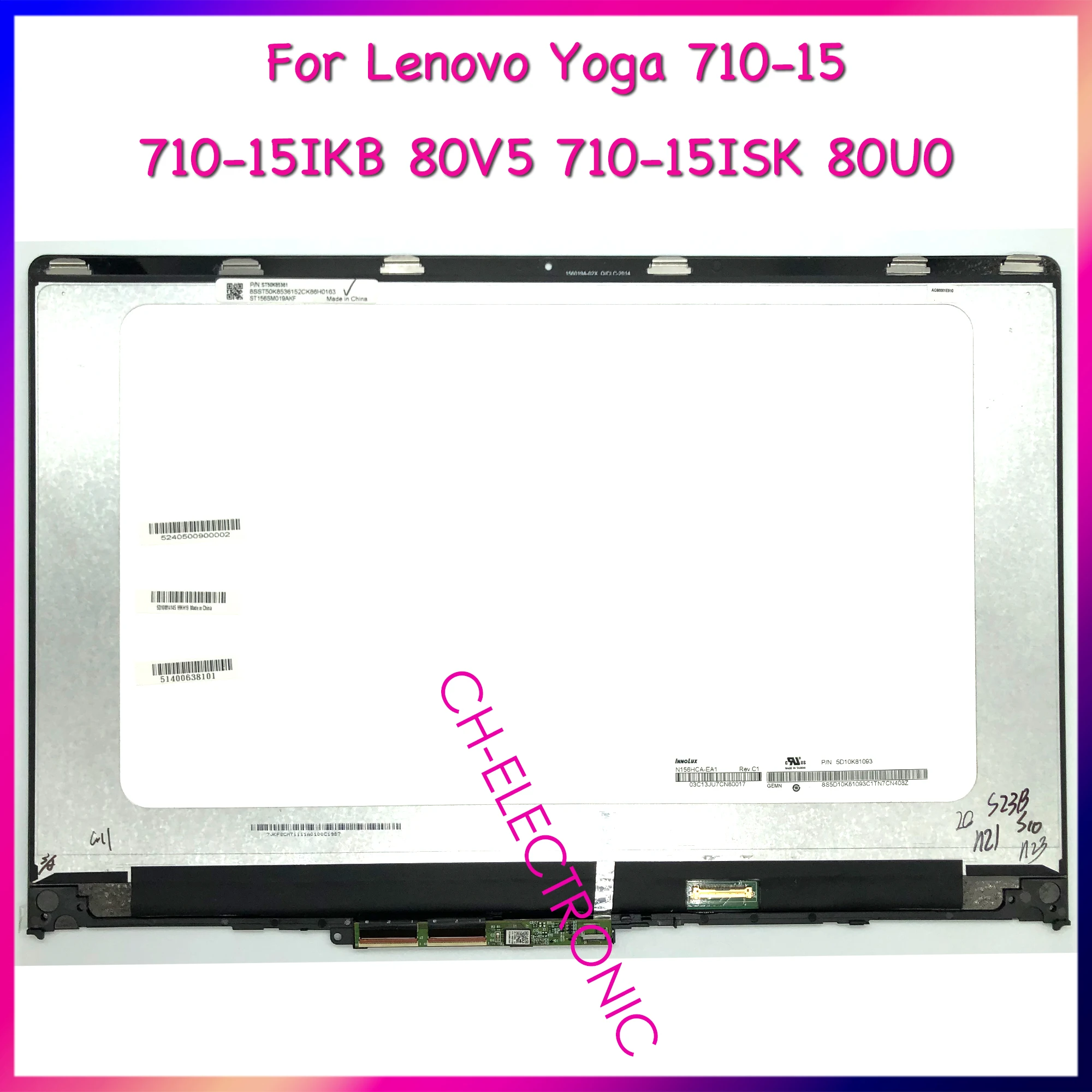 ЖК-дисплей 15,6 дюйма для Lenovo Yoga 710-15 710-15IKB 80V5 710-15ISK 80U0, сенсорный экран в сборе 5D10L47462 5D10M14145, панель дисплея