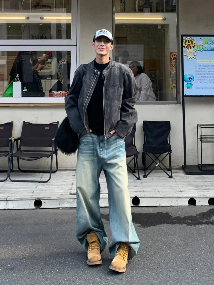 Cleanfit джинсовое пальто с короткими плечами мужская осенне-зимняя модная