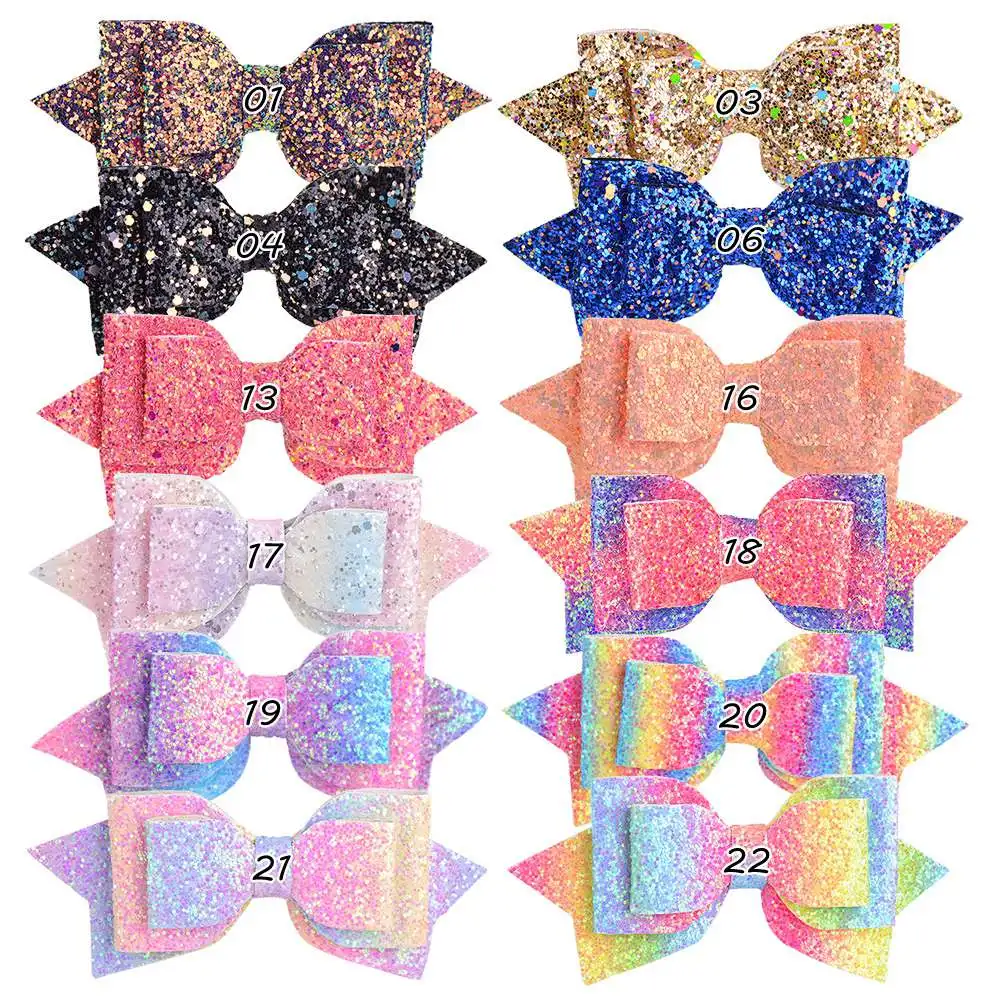 1 Piece Cute Swallowtail Glitter Bows for Girl New Handmade Hair Clip Boutique Hairpins Headwear Hair Accessories 12 Colors