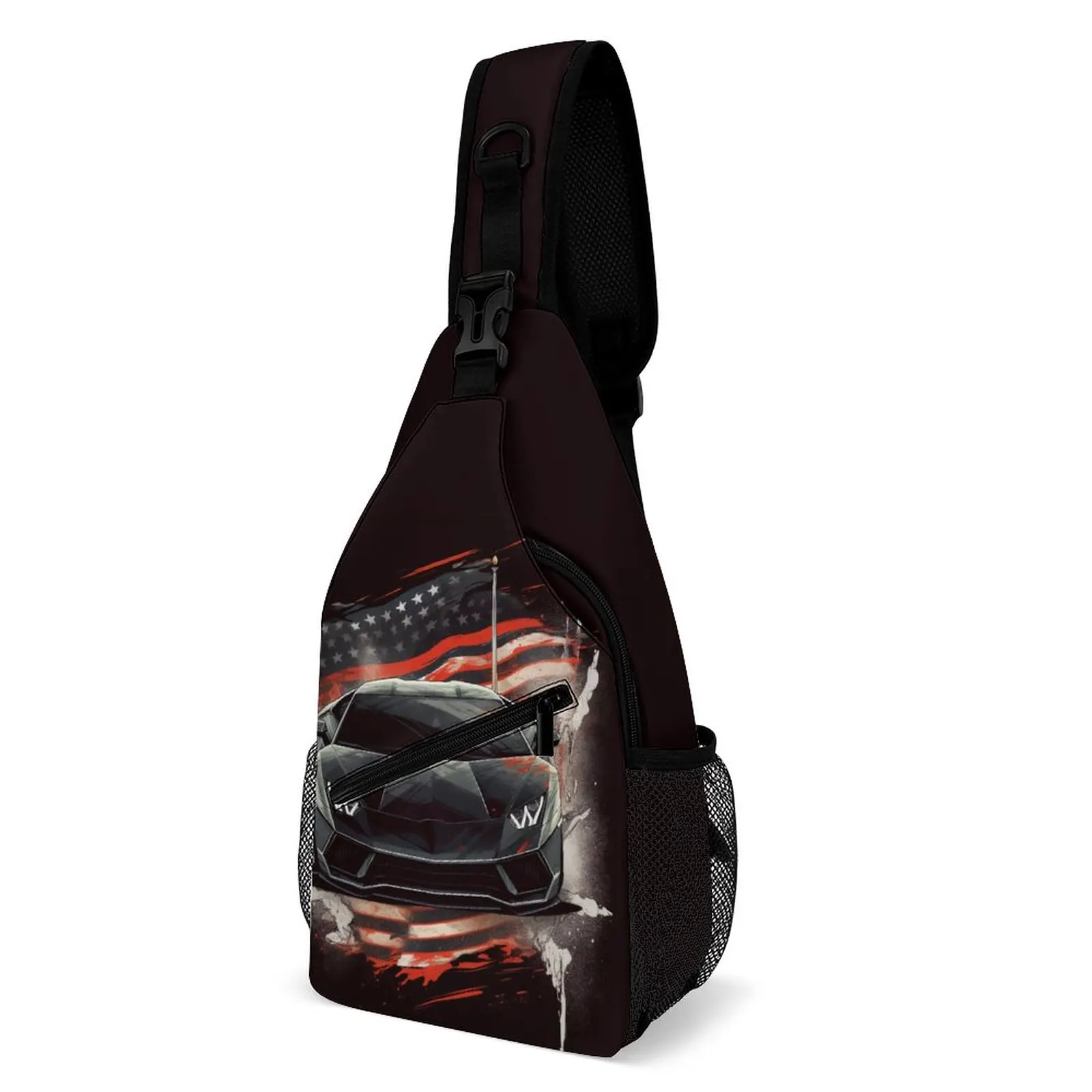 

Noble Sports Car Shoulder Bags Car Road Outdoor Style Chest Bag Male Bicycle Print Sling Bag Fashion Phone Small Bags