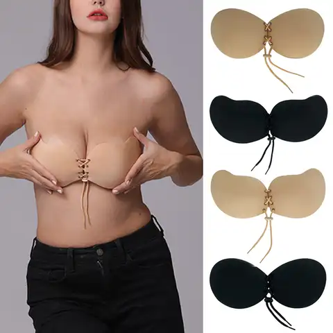 Women Invisible Bra Lift Push Up Strapless Nipple Cover Self-Adhesive Sticky Wedding Party Front Chest Stickers Breast Enhancer