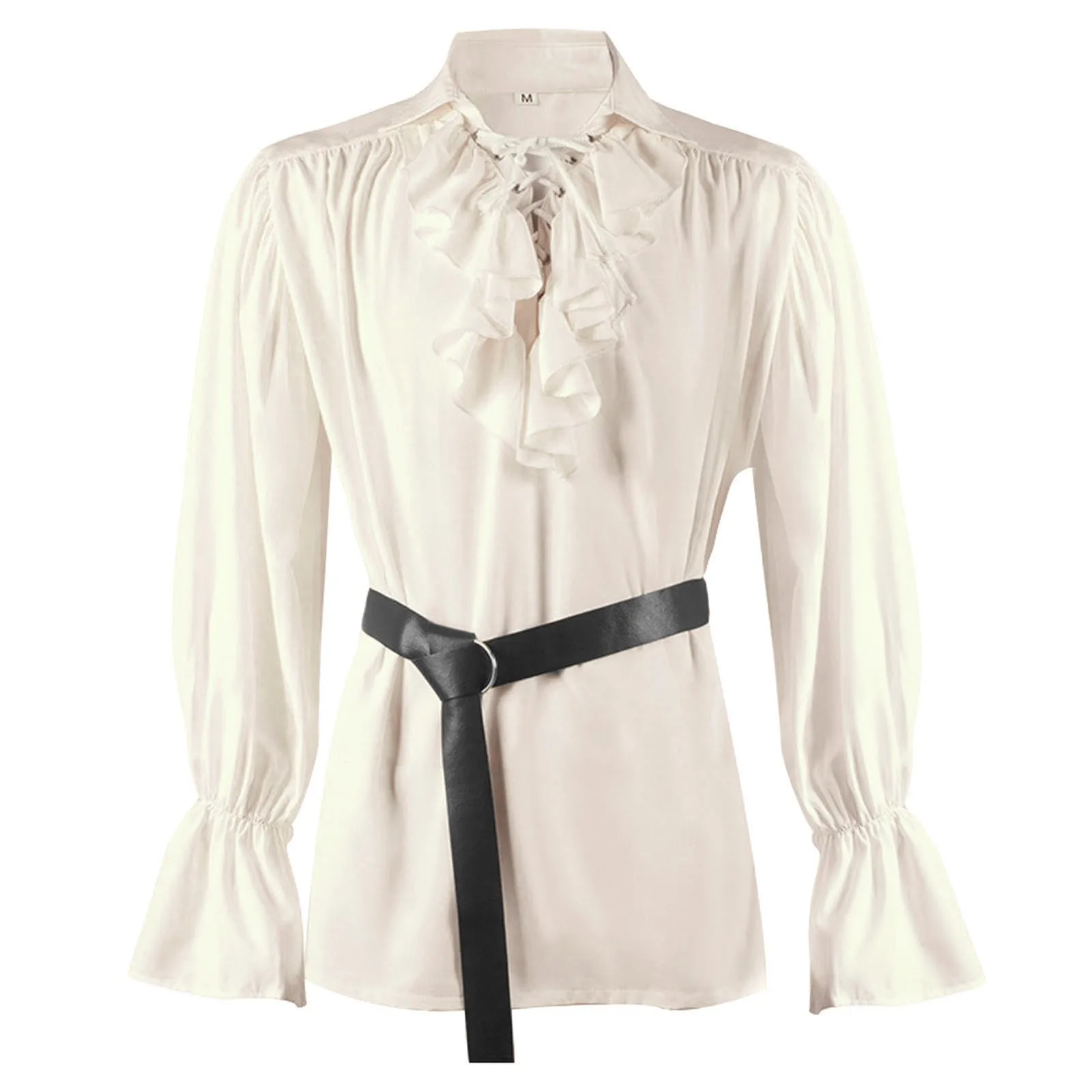 

Мужская винтажная блузка со шнуровкой и рукавами-фонариками