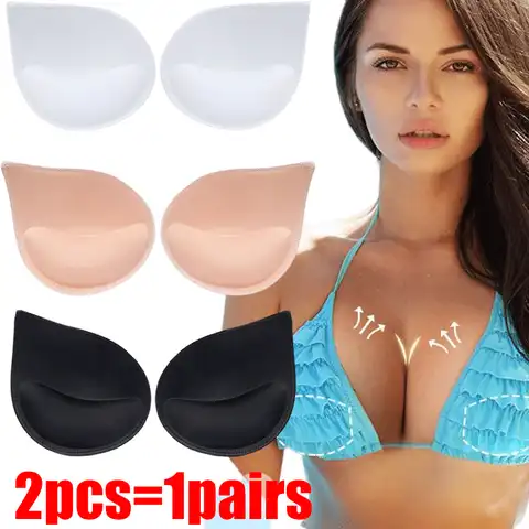 Removable Bra Pads Soft Sponge Women's Triangle Bra Pad Sports Bra Bikini Pads Yoga Bra Swimsuit Bralettes Nursing Bra Inserts