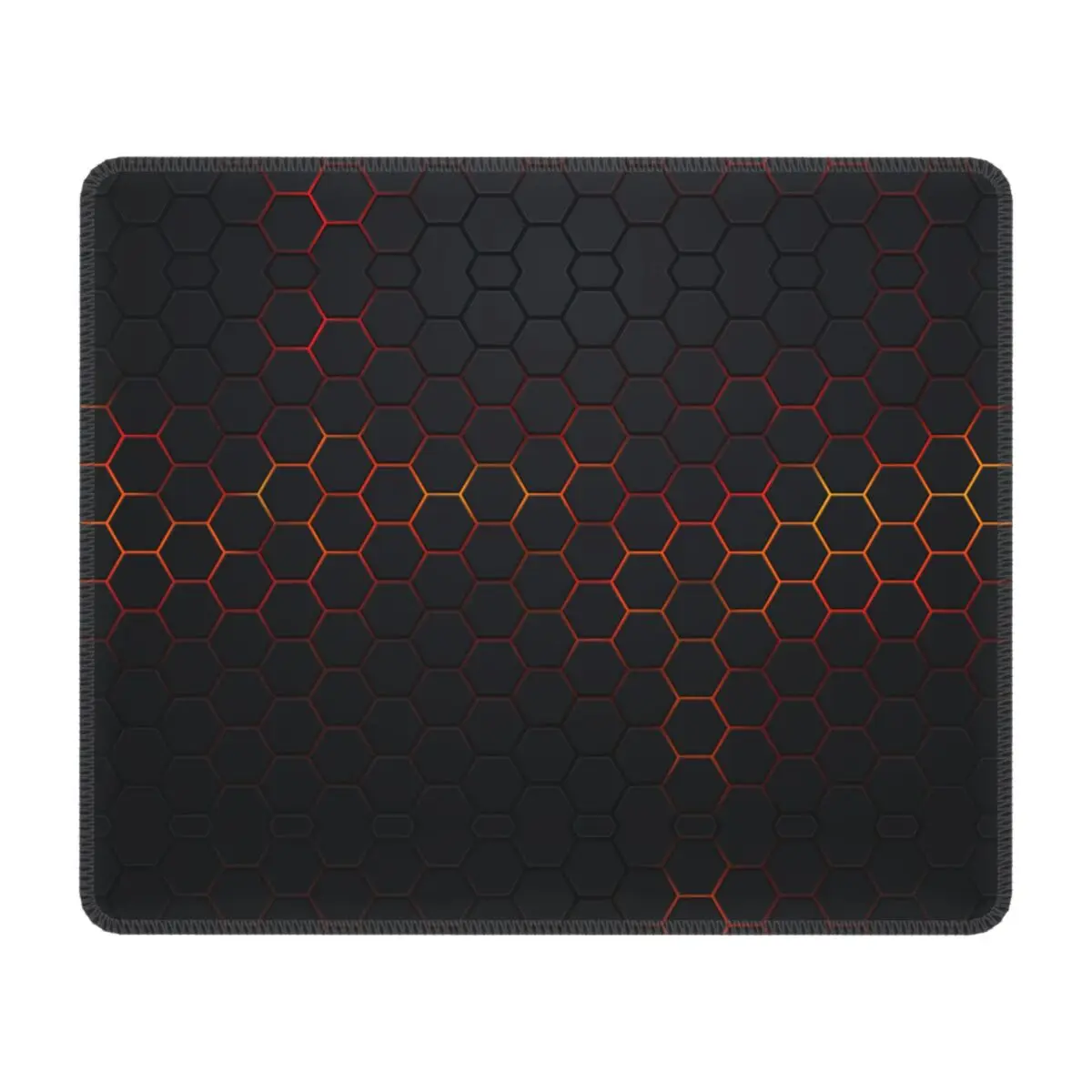

Geometric Shape Web Mouse Pad PC Gamer Mousepad Non-Slip Rubber Base Dark Black Hexagon Pattern Office Desk Computer Mat
