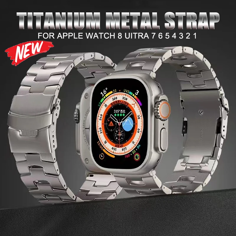 Luxury Titanium Metal Strap For Apple Watch 8 Ultra 7 49mm 45mm 41mm Light Bracelet For iWatch SE 6 5 4 3 2 44mm 42mm 40mm 38mm