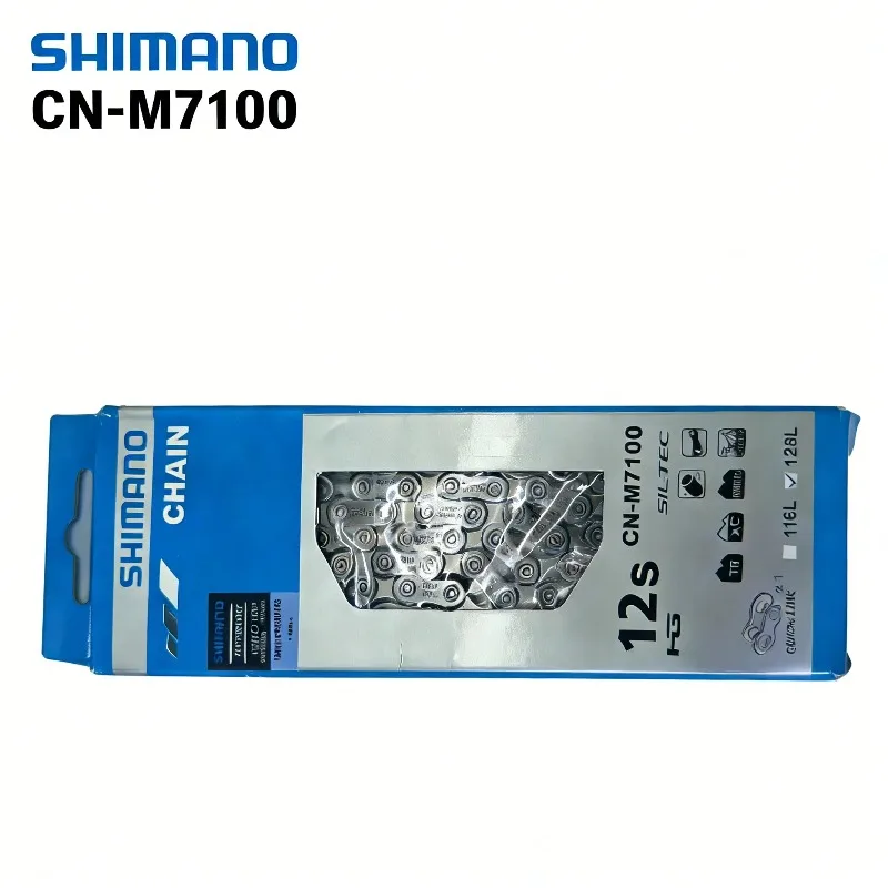 Фото Цепь для горного велосипеда SHIMANO SLX CN-M7100, 12 скоростей, 126 звеньев, с покрытием SIL-TEC, Hyperglide+, оригинальная запчасть для электровелосипедов №3