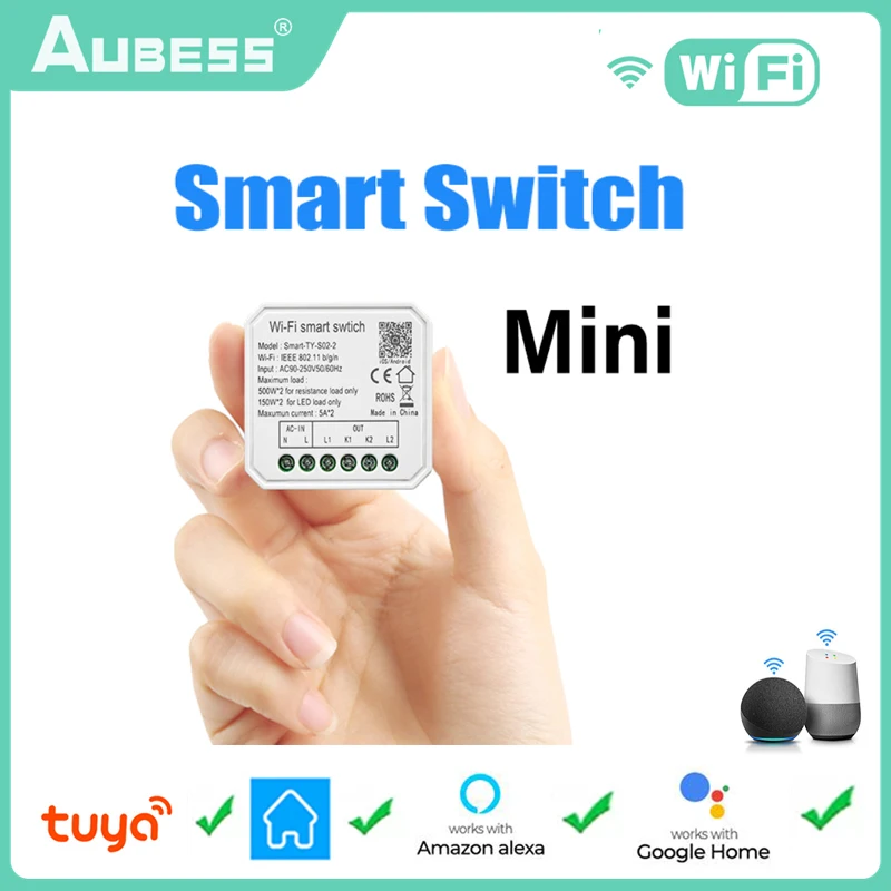 

Умный мини-переключатель Tuya с Wi-Fi и управлением через приложение