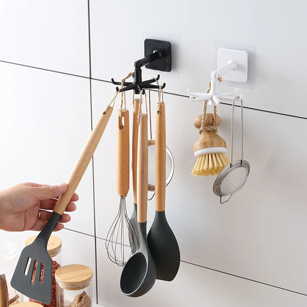 

Kitchen Hook Multi-Purpose Hooks 360 Degrees Rotated Rotatable Rack For Organizer And Storage Spoon Hanger Accessorie Drop Ship