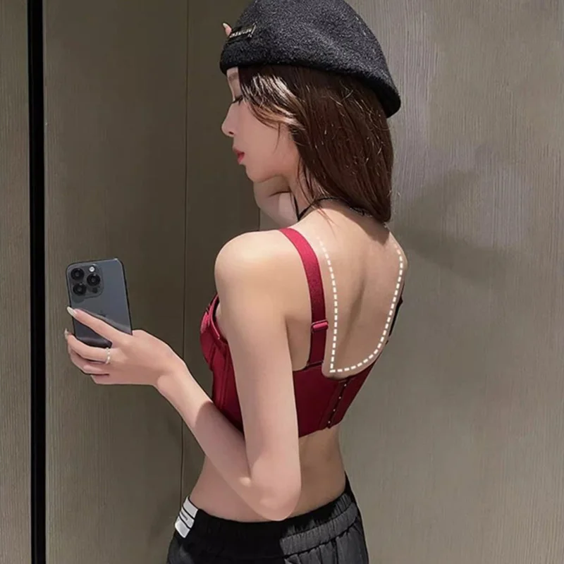 Женский бюстгальтер без косточек черный с чашками пуш-ап и поддержкой