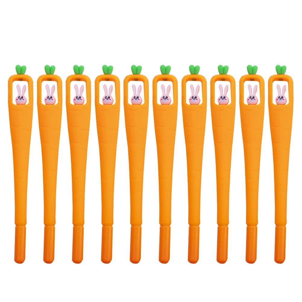 

10Pcs Pens Ballpoint Pens Lovely Stationery Cartoon Ink Pens Carrot Bunny Pens for Gift Office Students