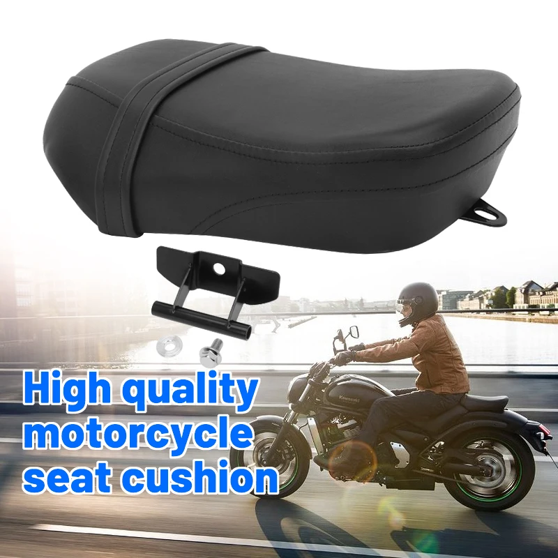 Motorcycle Rear Passenger Seat Pillion Cushion For Kawasaki Vulcan S650 VN650 2015-2022 Leather Pad Motorbike Accessories Black