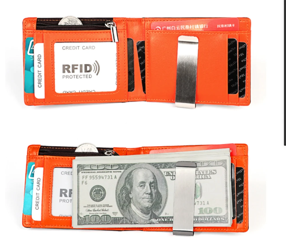 9606 Super Thin Men's Leather  RFID wallet Hot selling  Good quality Cash bank card holder Business gift