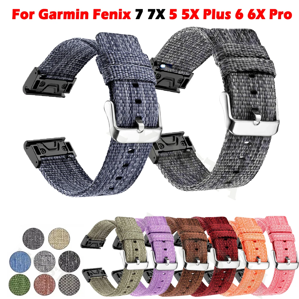 

Ремешок нейлоновый для Garmin Fenix 7 7X 5 5X Plus 6 6X Pro 3 3HR Epix, быстросъемный браслет для смарт-часов, браслет для наручных часов, 22 мм 26 мм