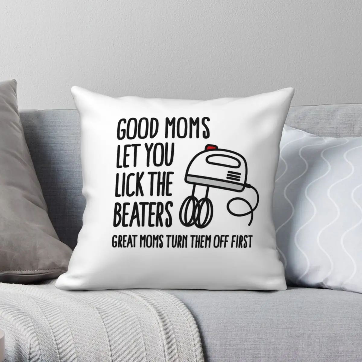 

Good Moms Square Pillowcase Polyester Linen Velvet Pattern Zip Decor Throw Pillow Case Home Cushion Case 18"