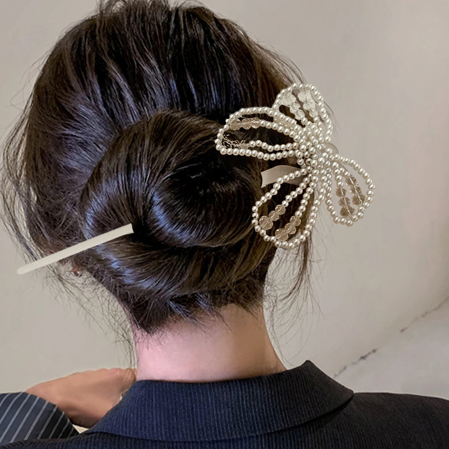 

Fashion Chinese Hanfu Dress Hair Clip Shiny Pearl Bow Hair Stick Women Hairpins Hair Clips Wedding Hair Jewelry Hair Accessories