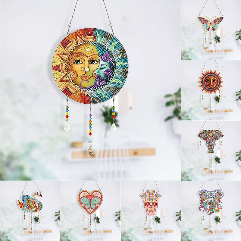 

5D DIY Diamond Painting Crystal Prism Pendant Ornament Hanging Wind Chime for Window Car Hanging Craft Resin Embroidery Gifts