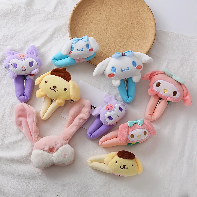 

Заколка Sanrio в стиле аниме Cinnamoroll Kawaii, милый креативный головной убор Mymelody Kuromi, аксессуары, мультяшный милый подарок на день рождения