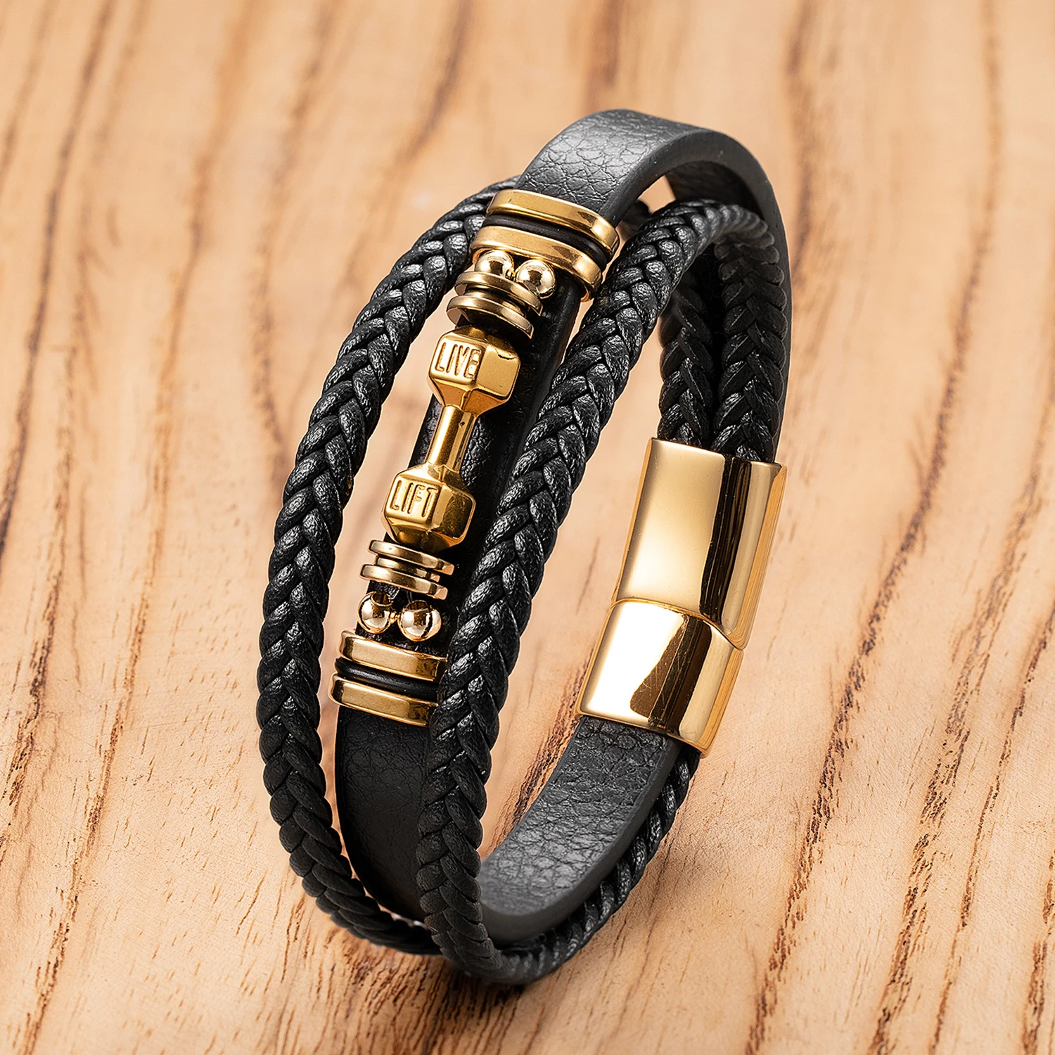 Новый плетеный кожаный гантель в форме специального популярного узора мужской