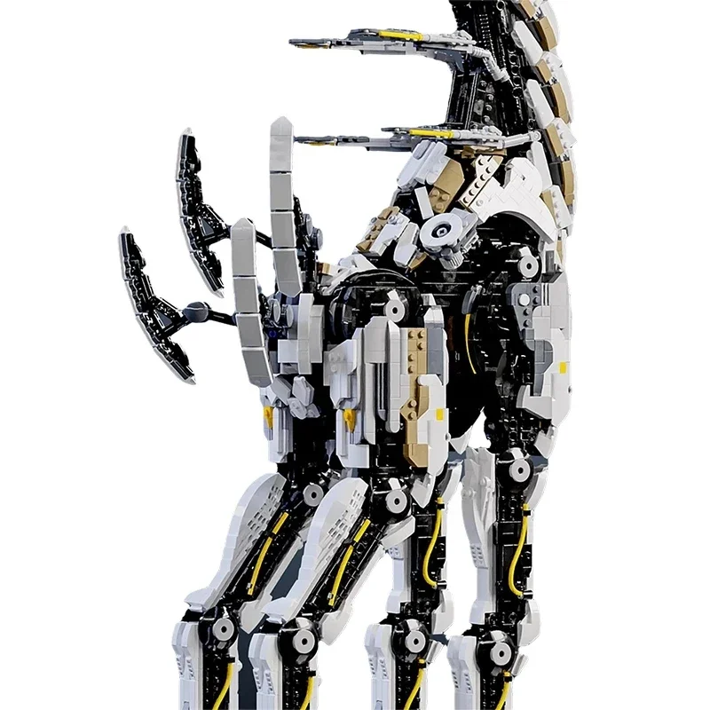 Фото Идеи Bricklink, игра Horizon, с длинным воротником, зверь, Tallneck Dawns Thunderjaw, зуб, механические строительные блоки монстра, детские игрушки, подарок №5