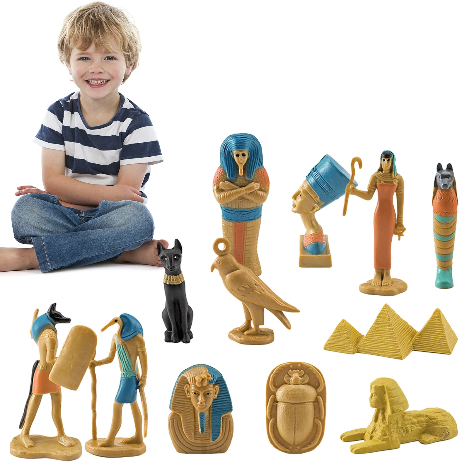 

Egyptian Pyramid Model Kit Ancient Egypt Ornaments Model Features Sphinx Scarab Pyramid Hieroglyph Thoth Bastet Queen Nefertiti