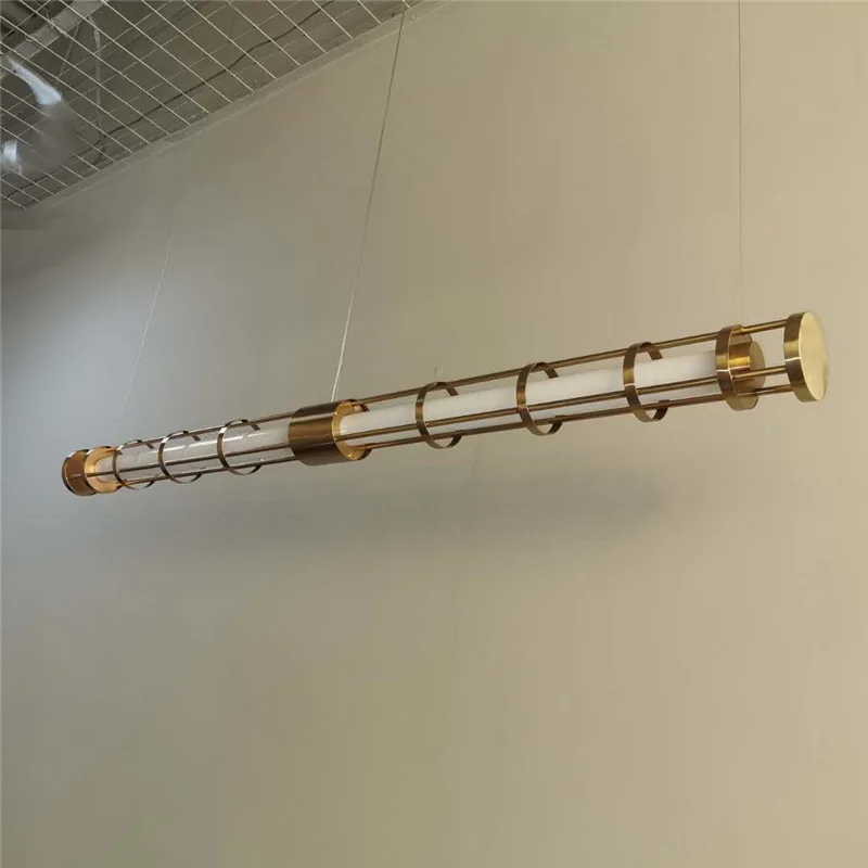 

Металлическая акриловая Люстра для столовой, креативная лампа в американском минималистическом стиле для выставочных залов, гостиной