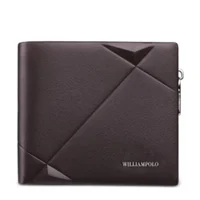 2022 new WILLIAMPOLO men's slim wallet mini wallet genuine leather Design Casual wallet Bifold brand short wallet POLO191431