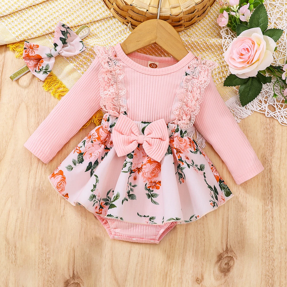 

For Newborn Baby Girl for Dress Clothing Sets Fashion Floral Infant Outfit Jumpsuit Romper Skirt Bodysuit for Kids Costume Baby