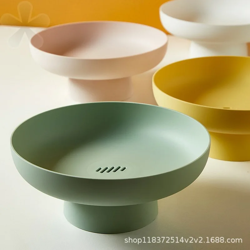 

Modern Style Round Fruit Dish Drain Fruit Basket Container for Kitchen Counter Table Centerpiece Prato Decorative Home