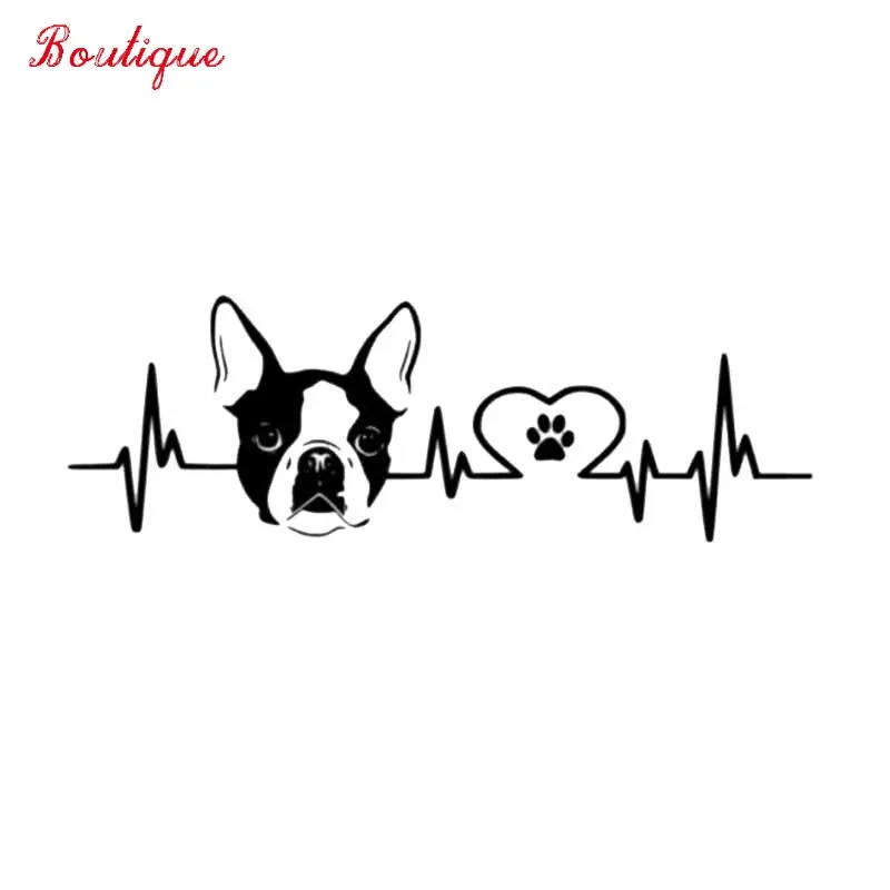 

Jpct 20cm * 6.7cm Boston Terrier ECG vinyl decorative waterproof cover scratch car sticker c2-3265