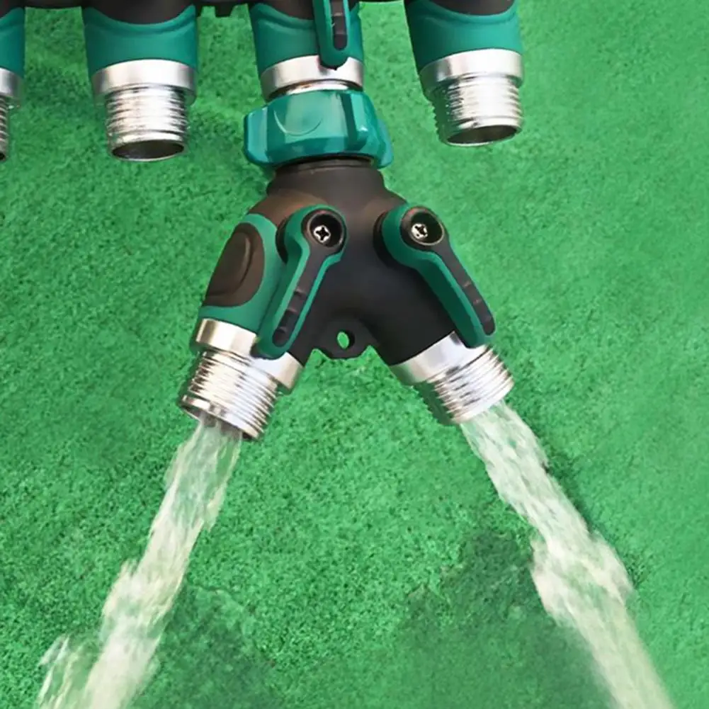 

Hose Splitter Simple Operation Firm Link Threaded Interface Shutoff Function Watering Flowers Zinc Alloy Y-shaped Hose Connector
