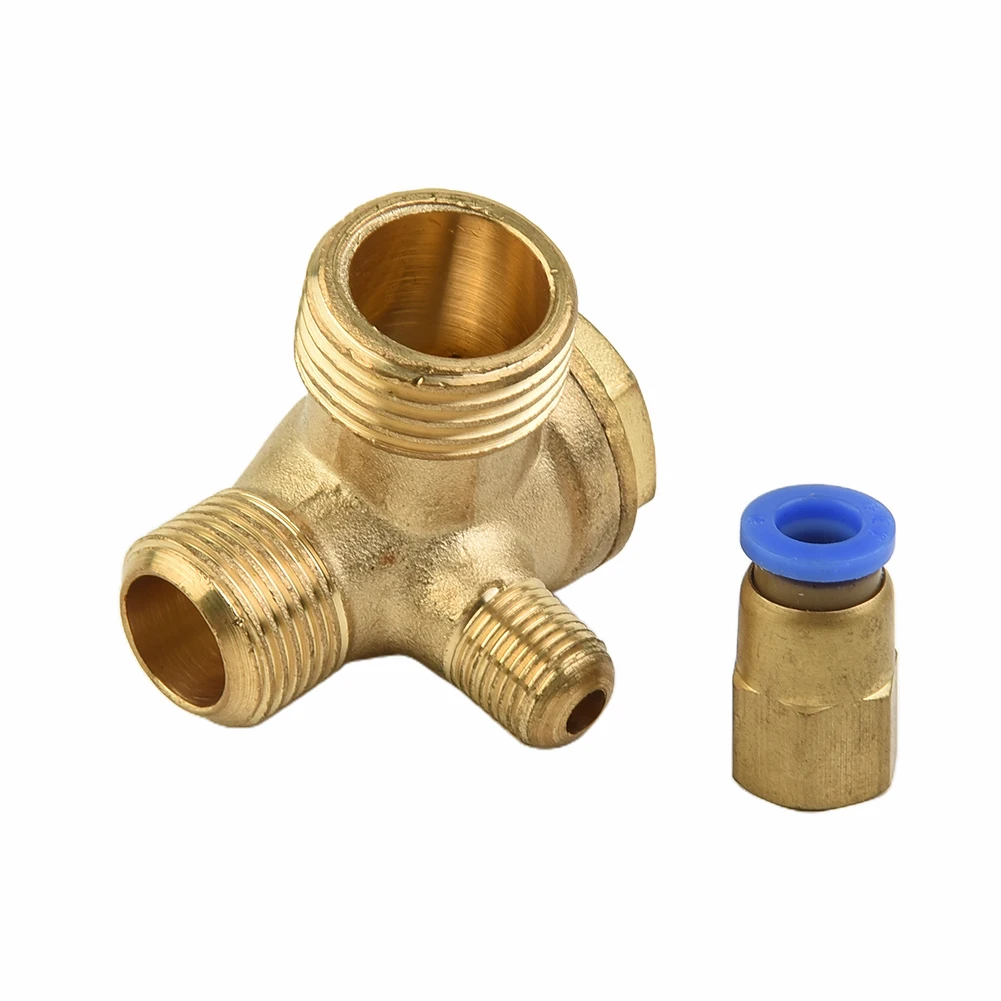 Check Valve With Port For Oil-free Air Compressor 3 Port Brass Male Threaded Check Valve Connector Tool