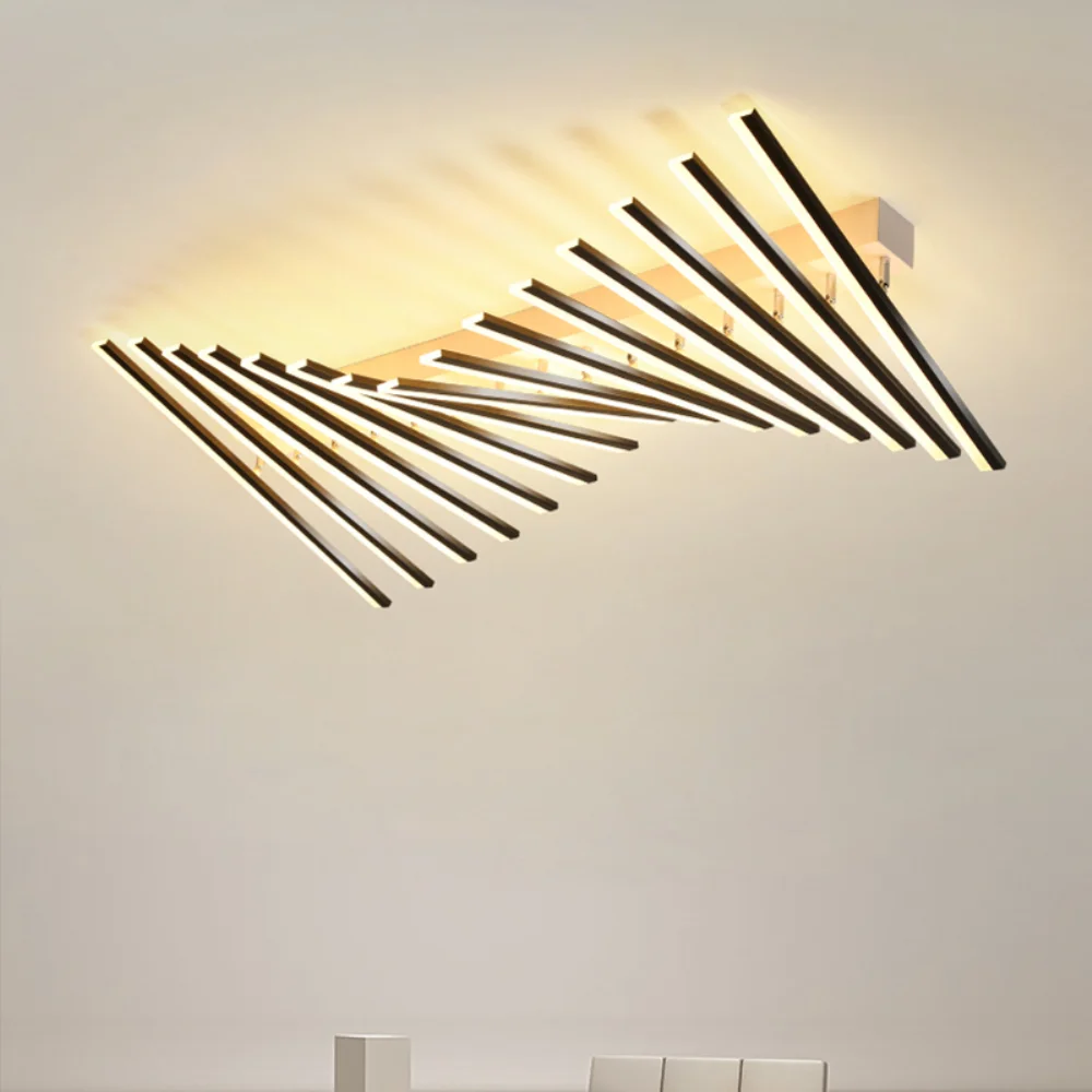 

Modern Nordic Creative LED Ceiling Light Black / Gold Acrylic Rotatable Panel Lamp For Dining Living Room Bedroom Office Kitchen