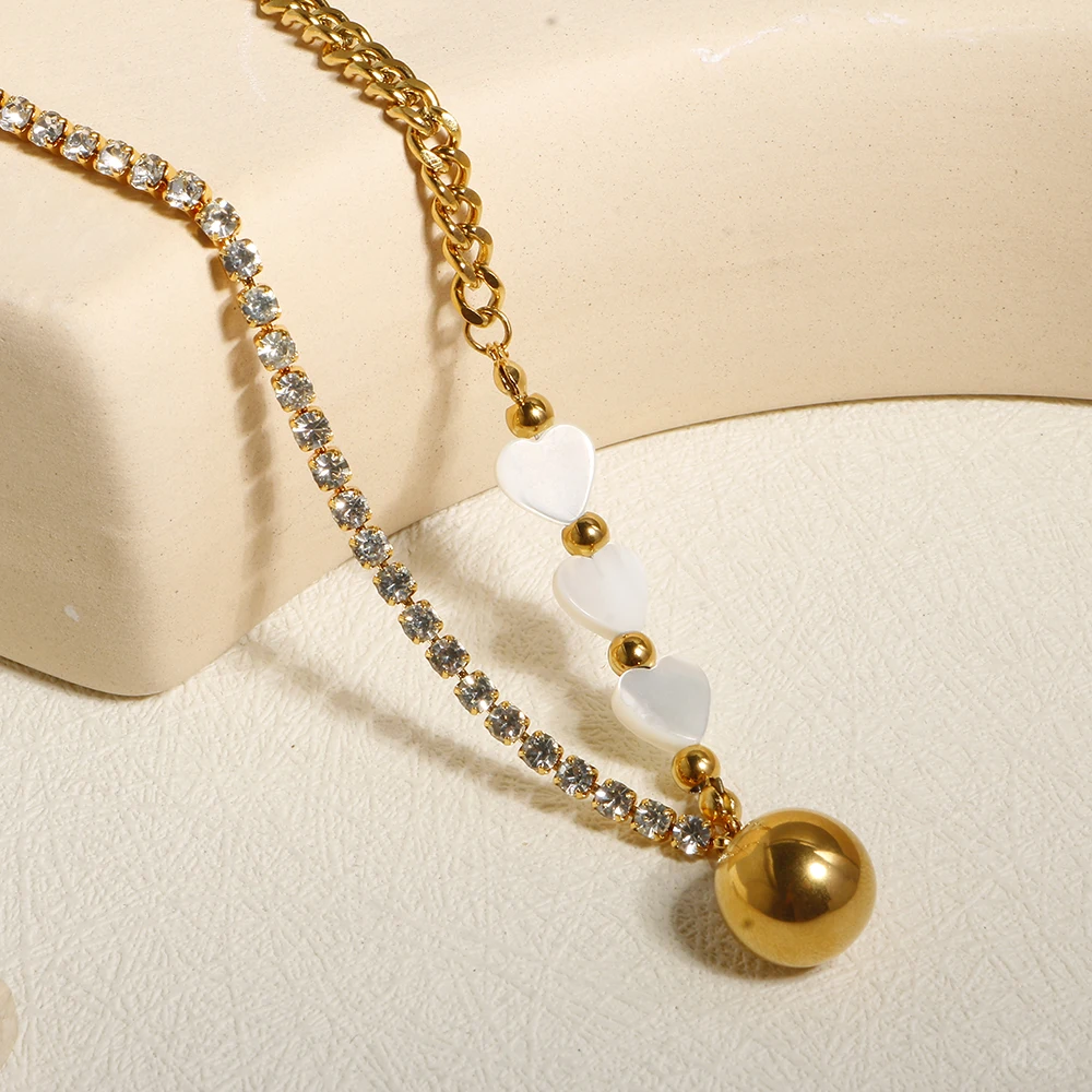 ZMfashion коготь набор циркониевая цепочка Ins персонализированная белая ракушка