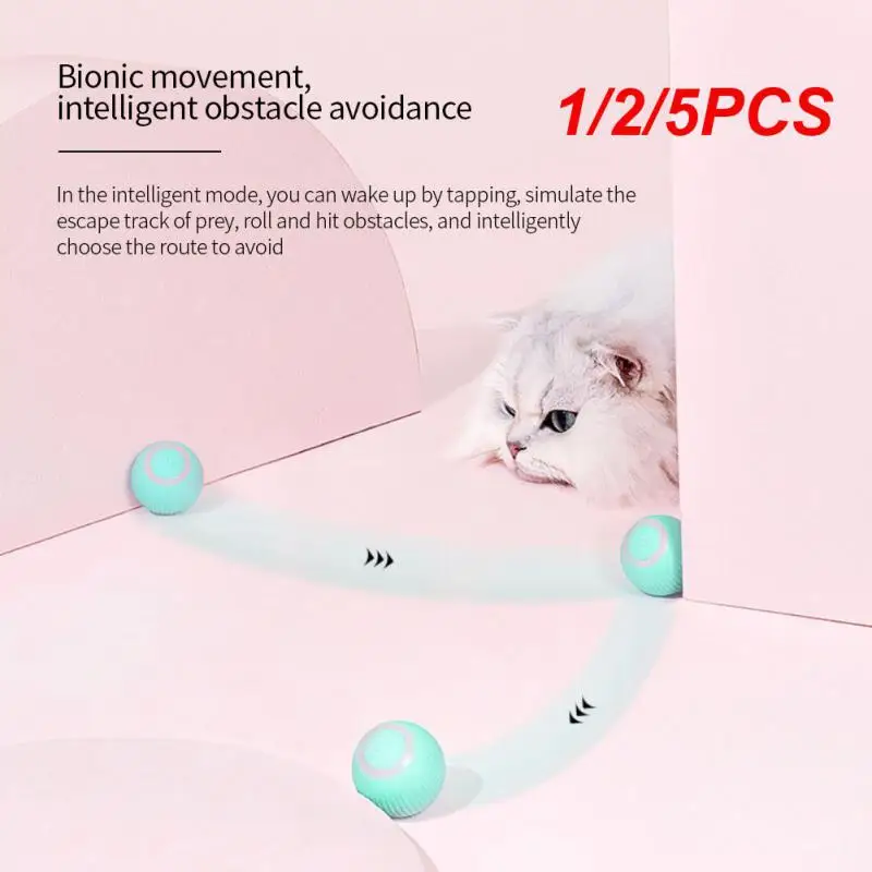 

1/2/5PCS Smart Cat Rolling Ball Toys Rechargeable Cat Toys Ball Motion Ball Self-moving Kitten Toys for Indoor Interactive