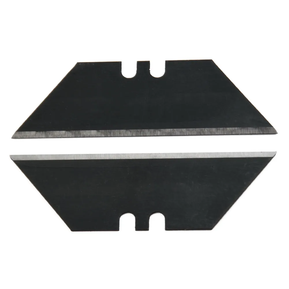 10pcs 60*18mm Trapezoidal Blade 60# Carbon Steel Black/silver Replacement Non-porous Two Groove Art Craft Cutter Accessory - купить по