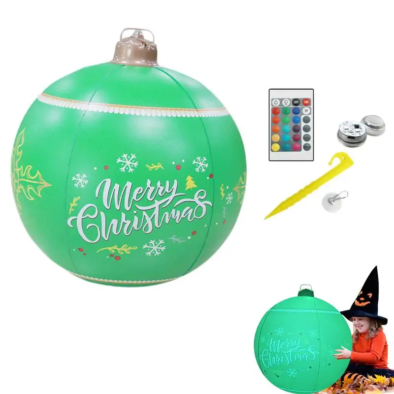 

Christmas Inflatable Ball With Lights 60cm Remote Control LED PVC Ball Light Party Supplies Outdoor Christmas Decor For Yard