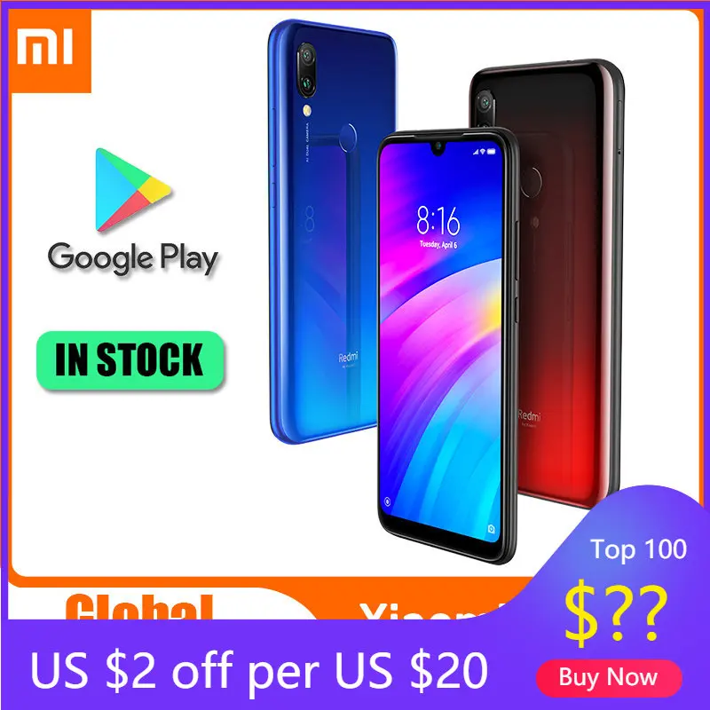 

Xiaomi Redmi 7 смартфон с 5,5-дюймовым дисплеем, процессором Snapdragon 6,26, ОЗУ 4 Гб, ПЗУ 64 ГБ, Android 4000, 632 мАч