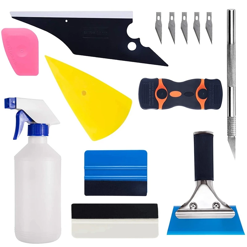 

14Pcs Car Window Tint Application Tools Kit Vehicle Glass Protective Film Installing Tool Car Window Film Squeegee