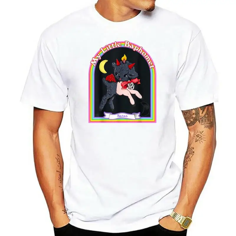 

Baphomet Милая сатана кавайная Ретро винтажная сатанистская футболка мужские рубашки с принтом хлопковые мужские повседневные футболки