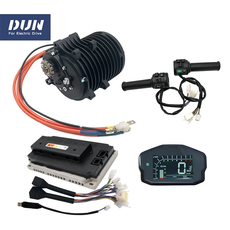 

3KW QS138 V3 100KMH 70H PMSM BLDC Mid-Drive Motor With Votol EM200 DKD Display and T08 Throttle For Dirtybike Moped Motorcycle